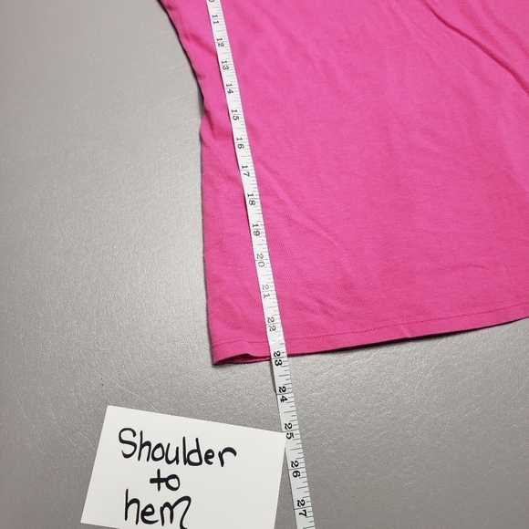 bongo pink short sleeve v-neck t-shirt women's size large - Picture 6 of 7